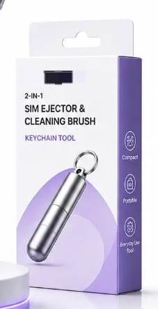 2 IN 1 PREMIUM SIM EJECTOR & CLEANING BRUSH TOOL ( STAINLESS STEEL )